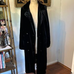 Free People Midnight Velvet Trench Coat Duster